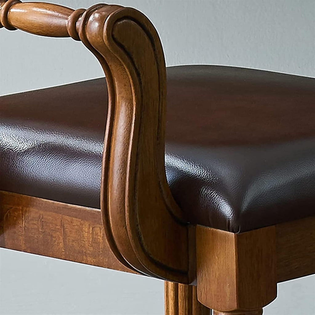 Vanity Bench Makeup Vanity Chair Piano Stool Gift Bedroom Dressing Stool Wooden Dining Stool Reception Room Stool Piano Stool Wooden Furniture(Brown (B))