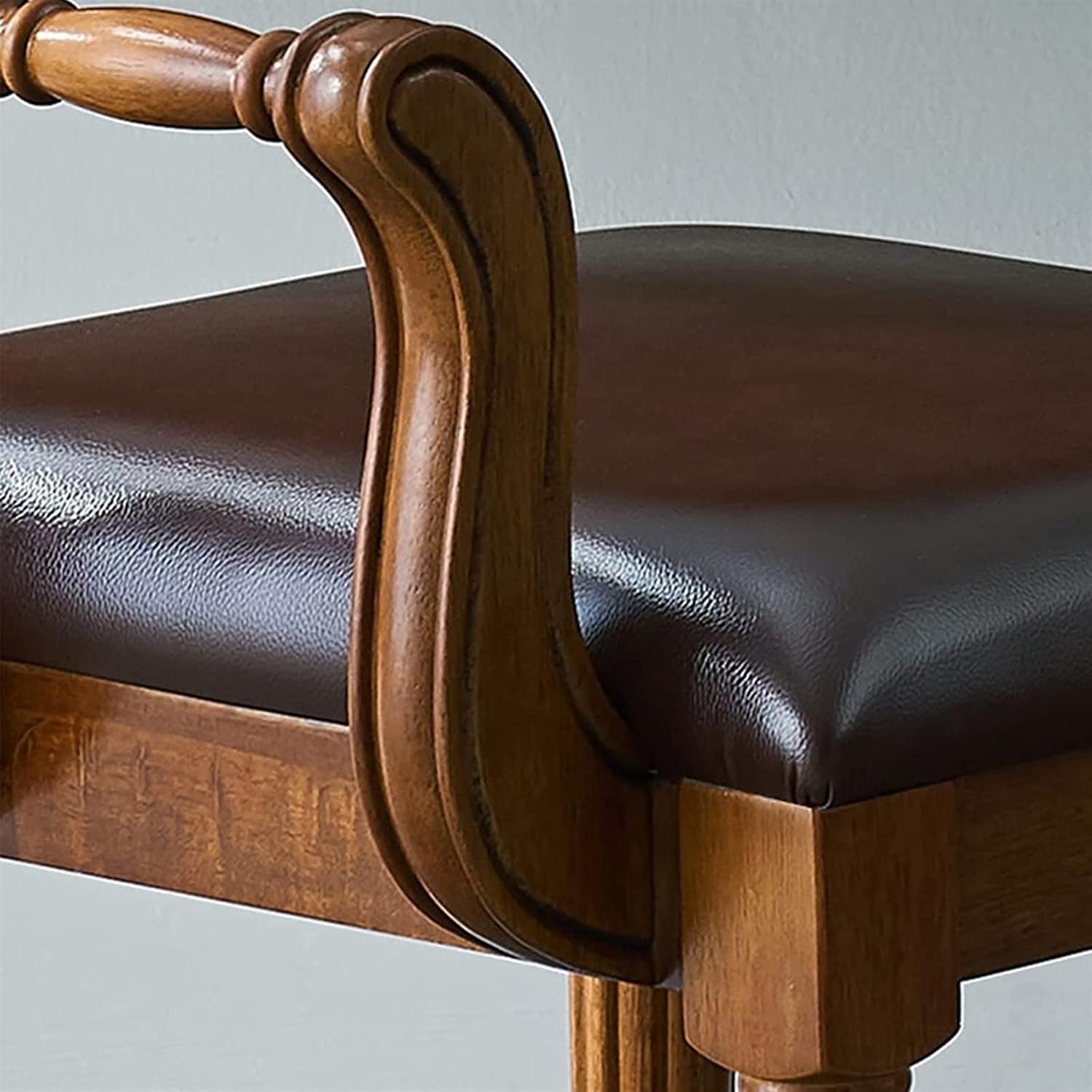 Vanity Bench Makeup Vanity Chair Piano Stool Gift Bedroom Dressing Stool Wooden Dining Stool Reception Room Stool Piano Stool Wooden Furniture(Brown (B))
