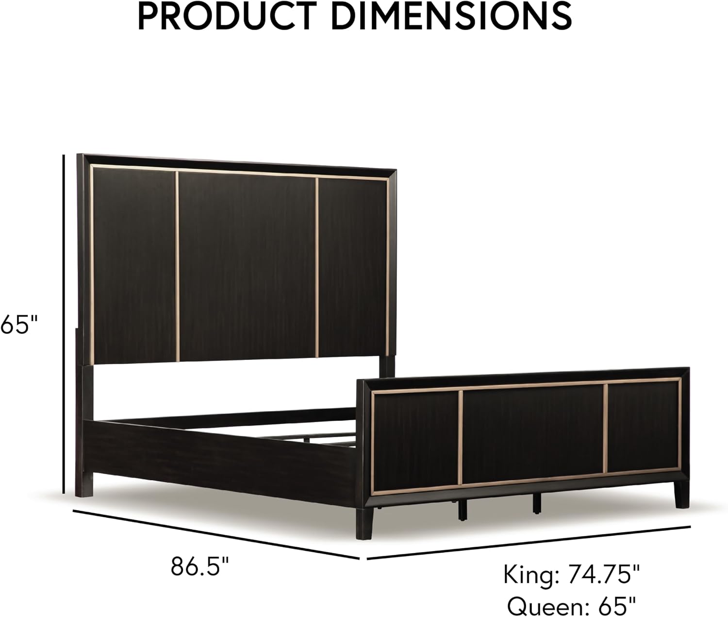 Furniture of America Samuel Modern Solid Wood 5-Piece Bedroom Collection Bed Frame, 2-Drawer Nightstands and 6-Drawer Dresser with Mirror, Box Spring Required, Espresso, King