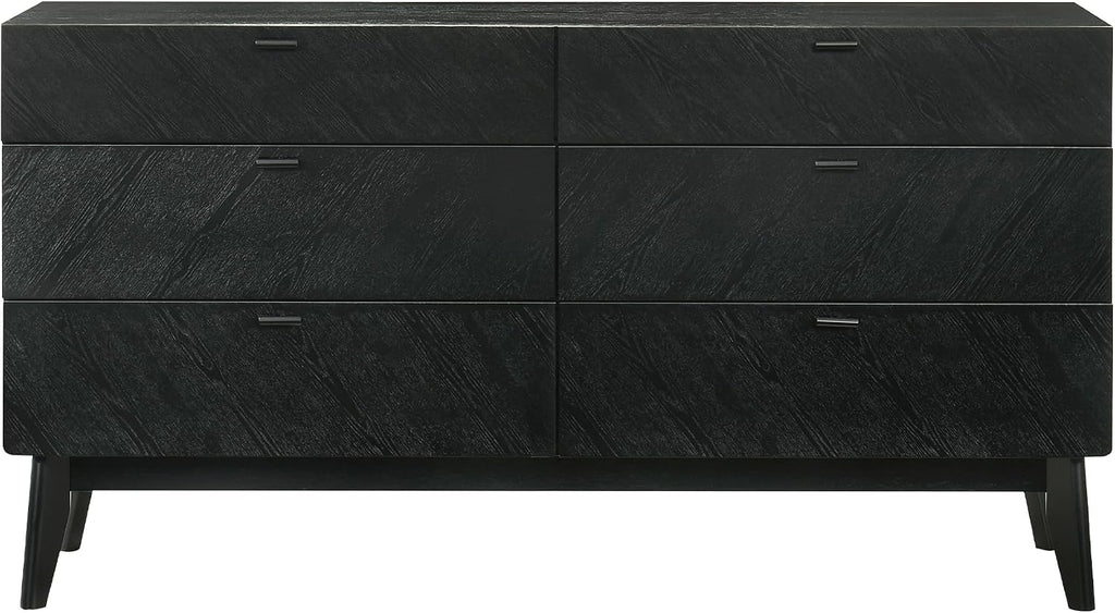 Armen Living Petra King 4 Piece Wood Bedroom Set in Black Finish
