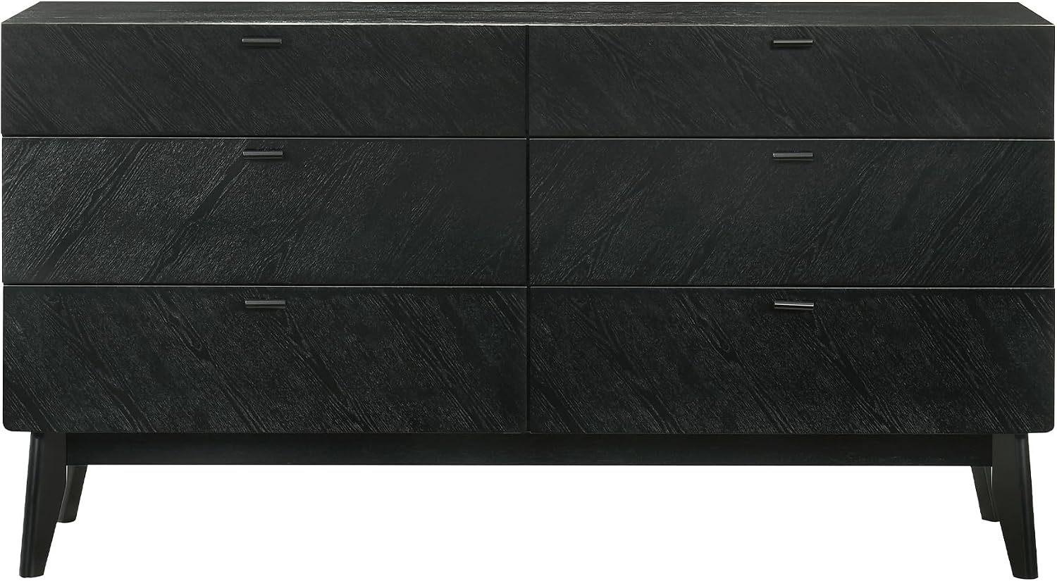 Armen Living Petra King 4 Piece Wood Bedroom Set in Black Finish
