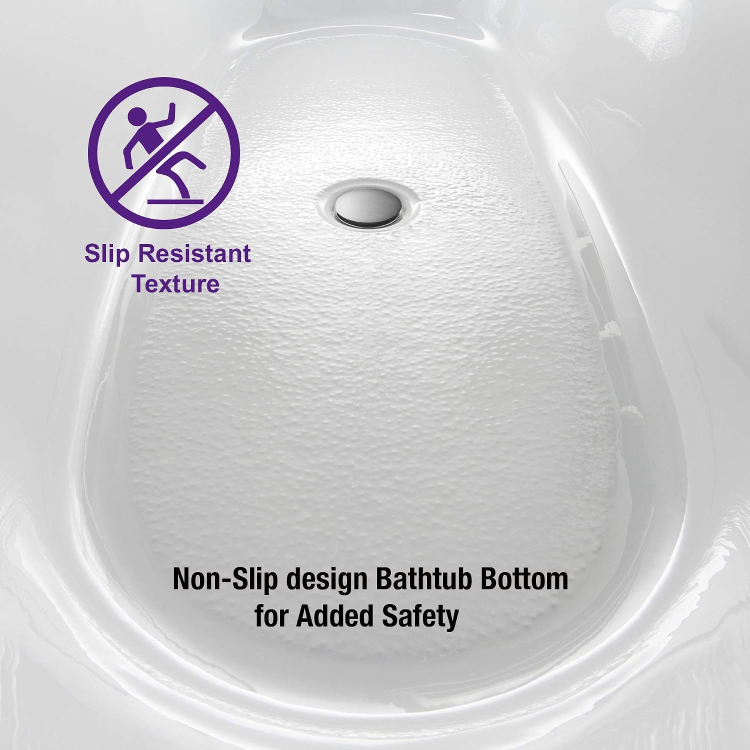 WOODBRIDGE B1412-C-Drain &O Bathtub, WHITE