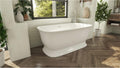 Ascend 59 in. L x 31-1/2 in. W x 23-5/8 in. H Freestanding Acrylic Bathtub, Brushed Nickel Drain