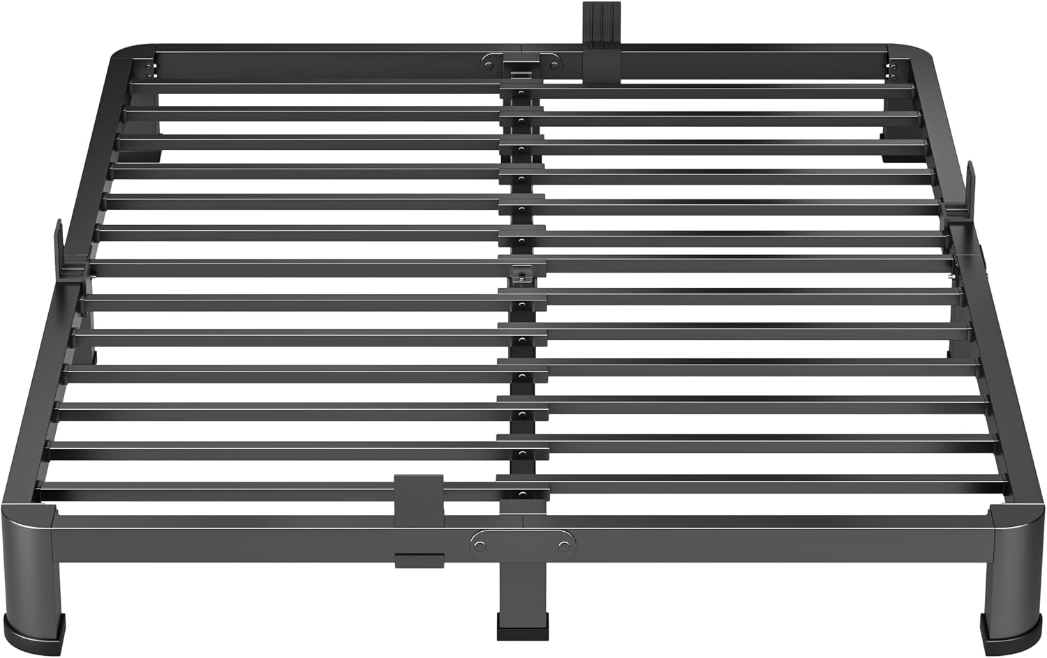 VIPSHOW 4 Inch Queen Heavy Duty 3500 lbs Bed Frame with Round-Corner Legs & Anti-Squeak Design – Quick Assembly Metal Platform, No Box Spring Needed