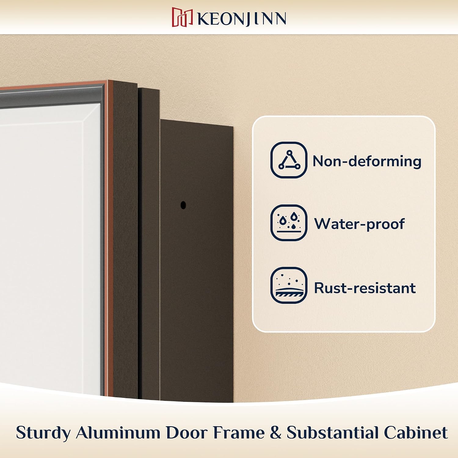 Keonjinn 16' x 24' Medicine Cabinets with Mirror for Bathroom, Oil Rubbed Bronze, Fully Assembled, Recessed or Surface Wall-Mounted, Aluminum Framed, Farmhouse Bathroom Mirror with Storage Cabinet
