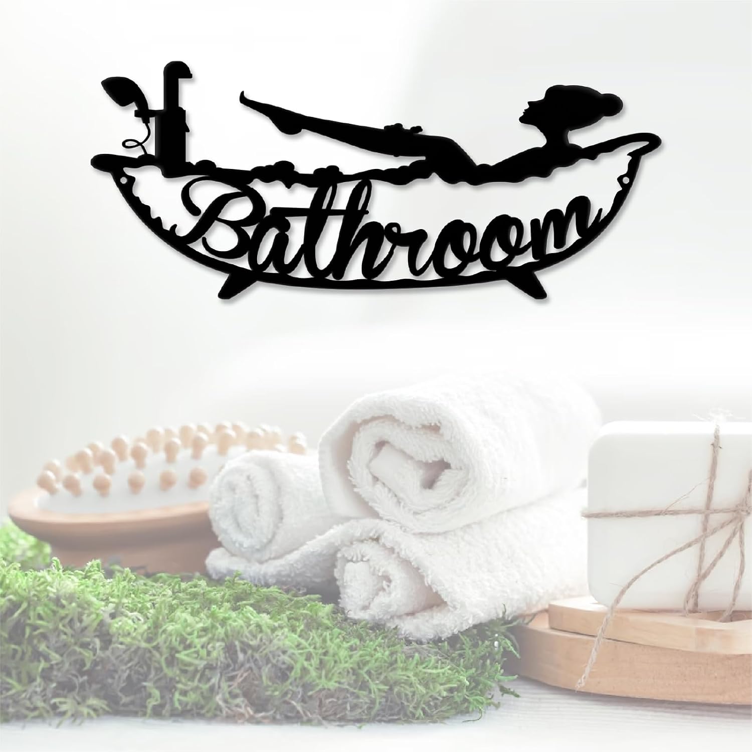 Metal Bathroom Sign, Bathroom Signs Decor 40' x 16.72', Modern Farmhouse Wall Art Decor, Ideal Housewarming Gift