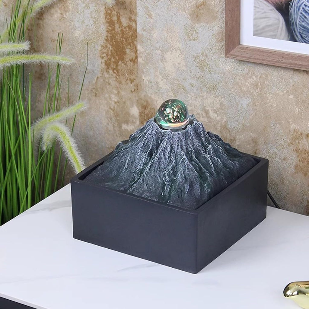 Tabletop Fountain Flowing Water Decoration Recycling Aquatic Office Transfer Rockery Fountain Wealth Invitation Desktop Creativity Simplicity Desktop Decoration Fountain Desktop Fountain