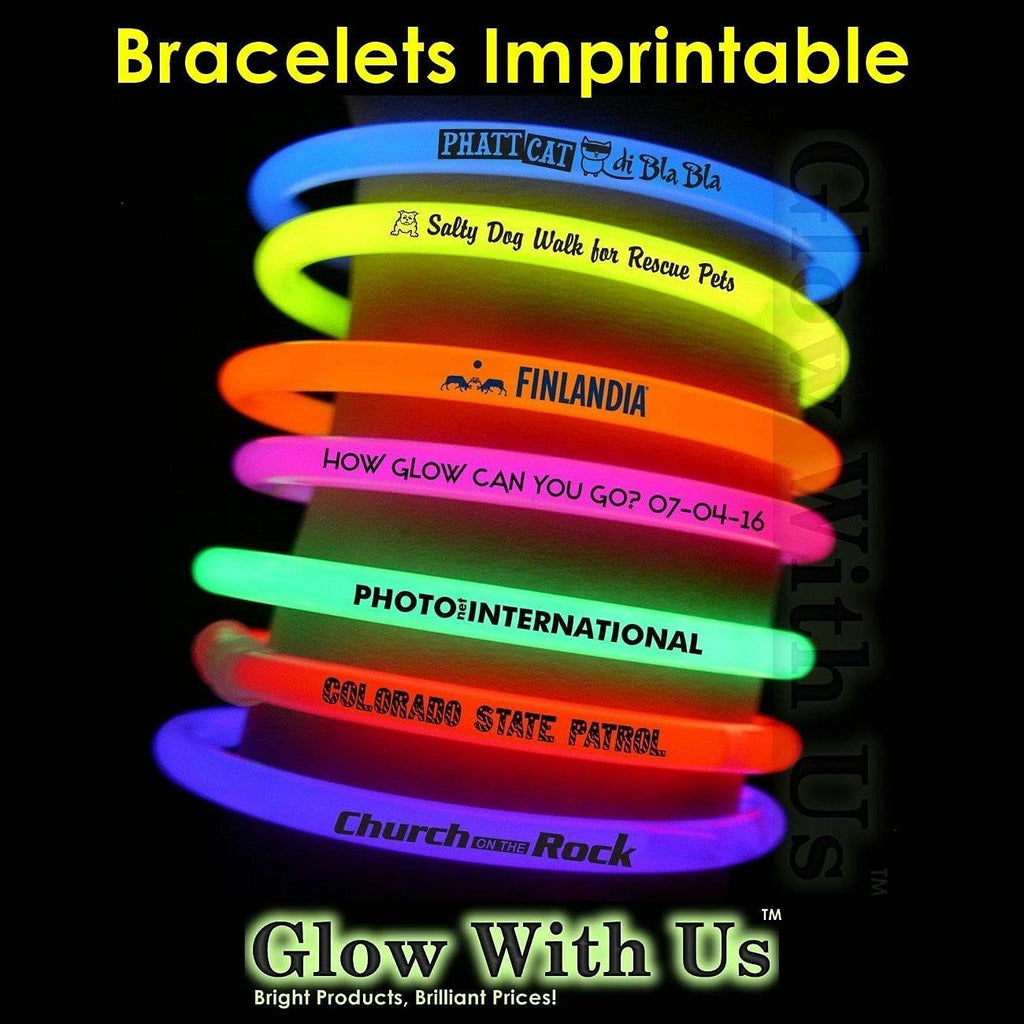 Brand Glow Sticks Bracelets Bulk Wholesale, 1000 8' Pink Glow Bracelets, Bright Color, Glow 8-12 Hrs, Connectors Included, Glow Party Favor Supplies, Sturdy Packaging, Great Fun.