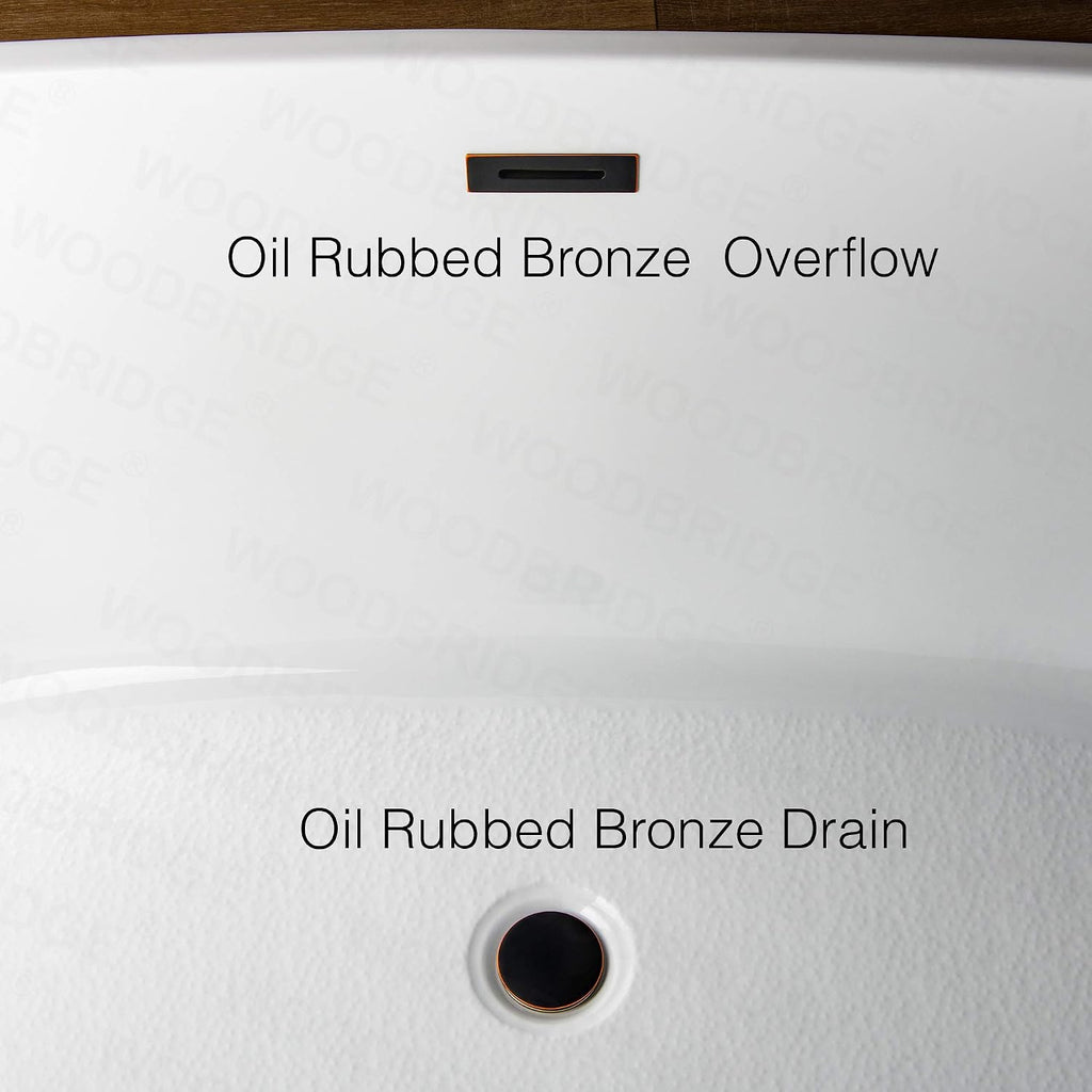 WOODBRIDGE BTA1521-ORB-Feet Drain + ORB Faucet Bathtub, Oil-Rubbed Bronze