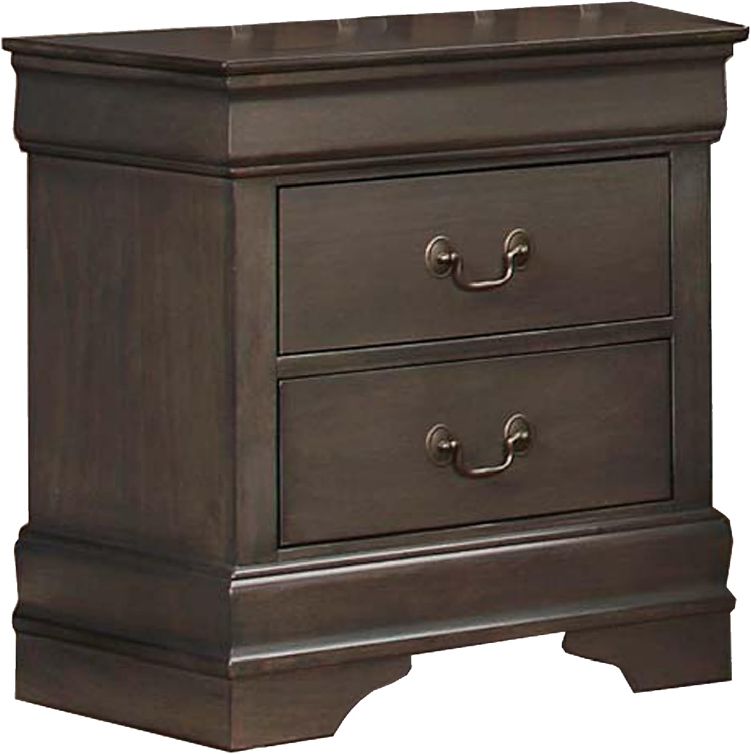 Benzara Ve Four Piece Queen Size Bedroom Set- Transitional Style- Stained Gray Finish