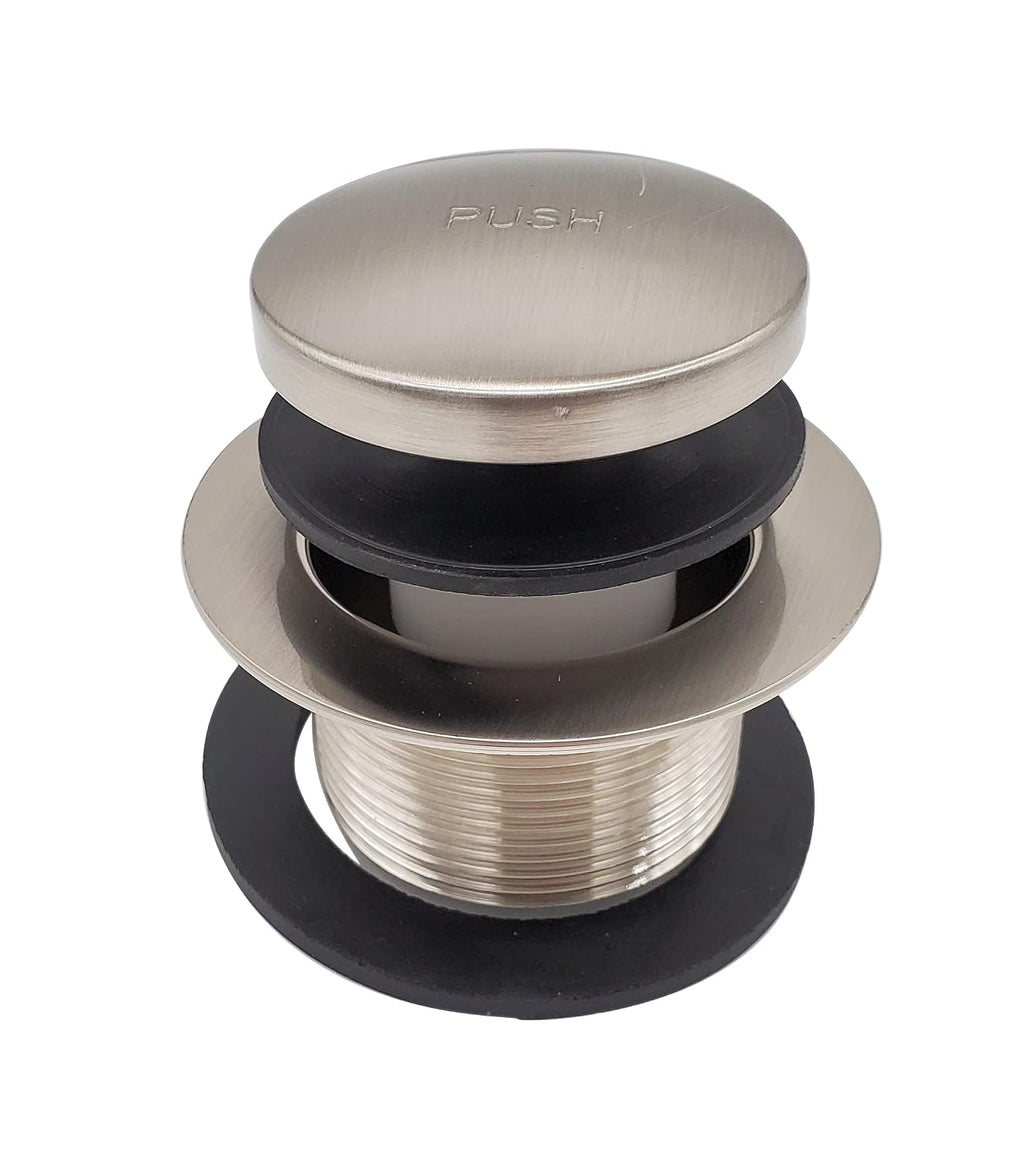 Westbrass 14' 17 Gauge Brass Tip-Toe Drain Bath Waste and Overflow with 2-Hole Faceplate, Satin Nickel, D325-07