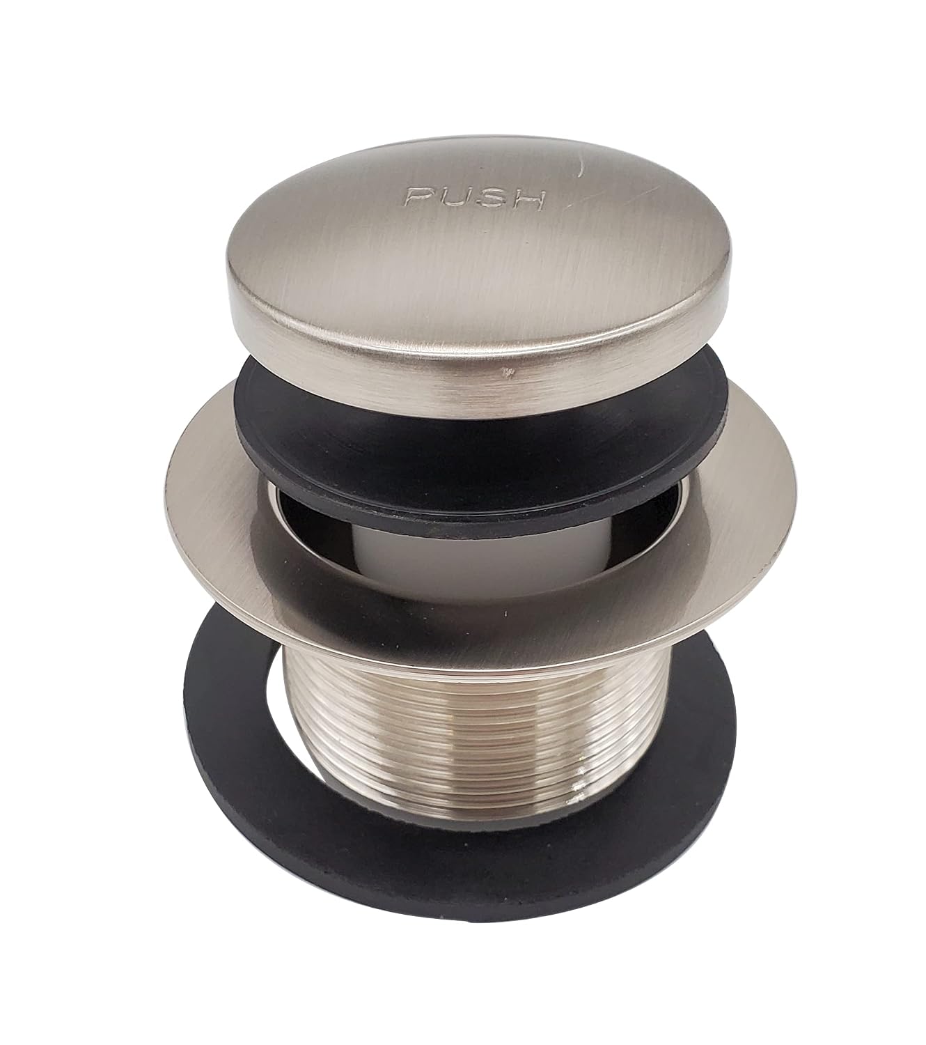 Westbrass 14' 17 Gauge Brass Tip-Toe Drain Bath Waste and Overflow with 2-Hole Faceplate, Satin Nickel, D325-07