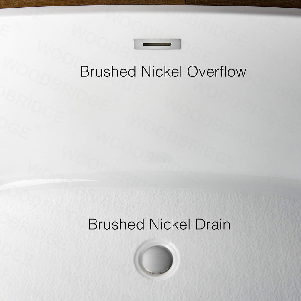 WOODBRIDGE B1412-C-Drain &O Bathtub, WHITE