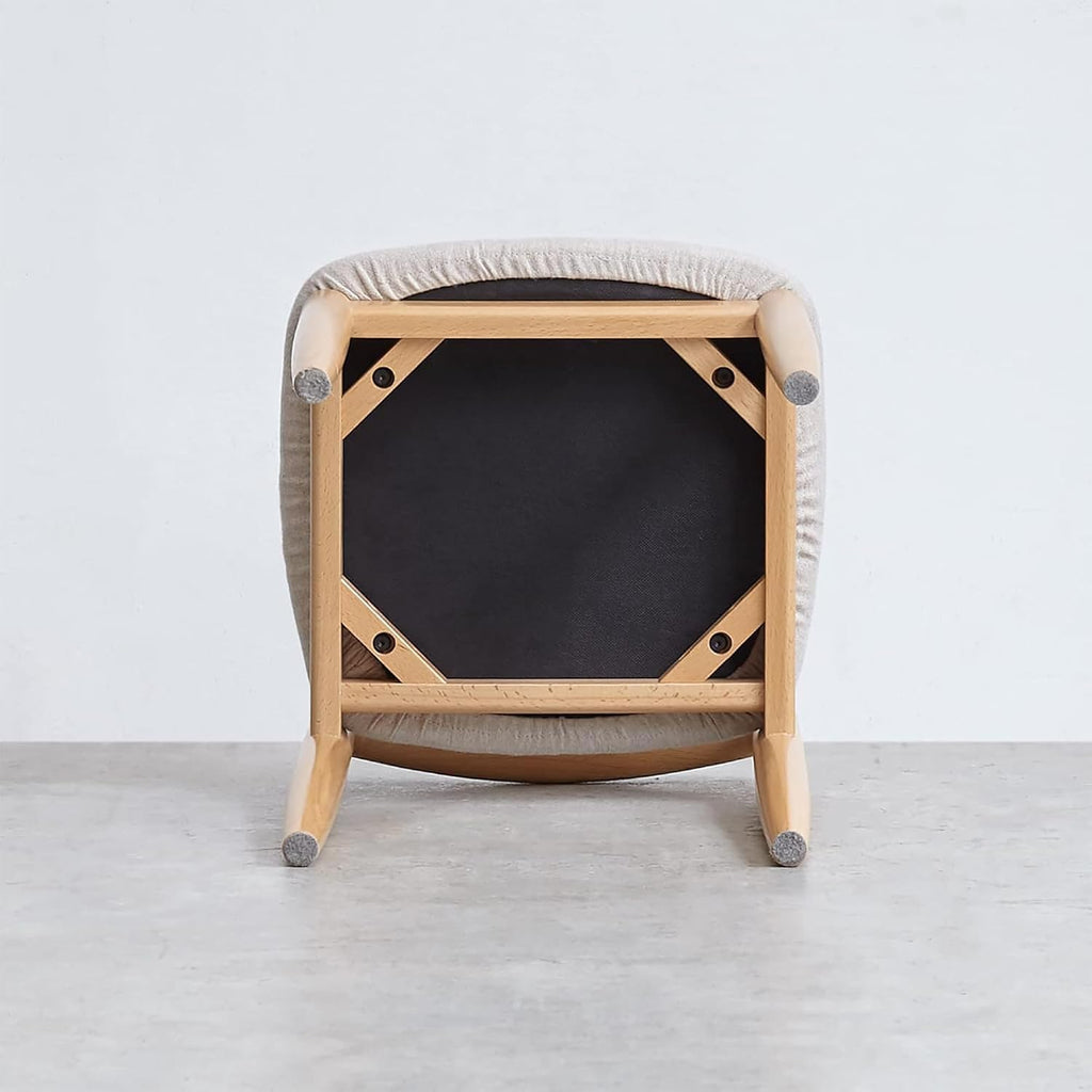 Vanity Desk Stool Chair with Back, 16' H Natural Beech Wood Makeup Vanity Chair, Small Cute Vanity Bench Seat with Soft Cushion, Dressing Ottoman for Makeup Room, Bedroom, Living Room