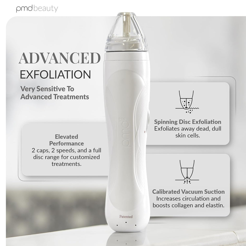 PMD Beauty Personal Microderm Pro - At-Home Use, Facial Exfoliator Tool, Microdermabrasion Machine Kit for Face and Body Skincare
