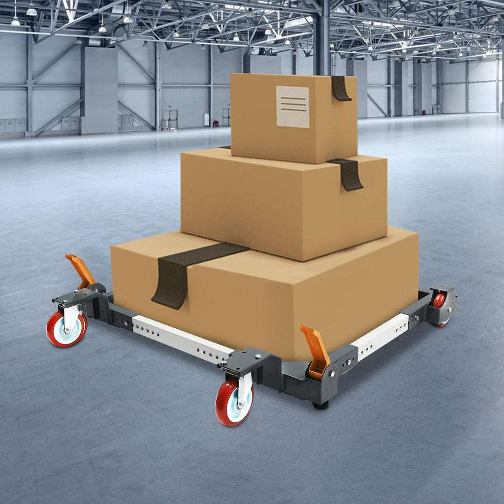1500LBS Universal Mobile Base, Grey Adjustable Mobile Base W/ 2 Universal Wheels, Heavy Duty Mobile Base, Mobile Base Kit, Q235 Steel Mobile Base Machine for Factories and Homes