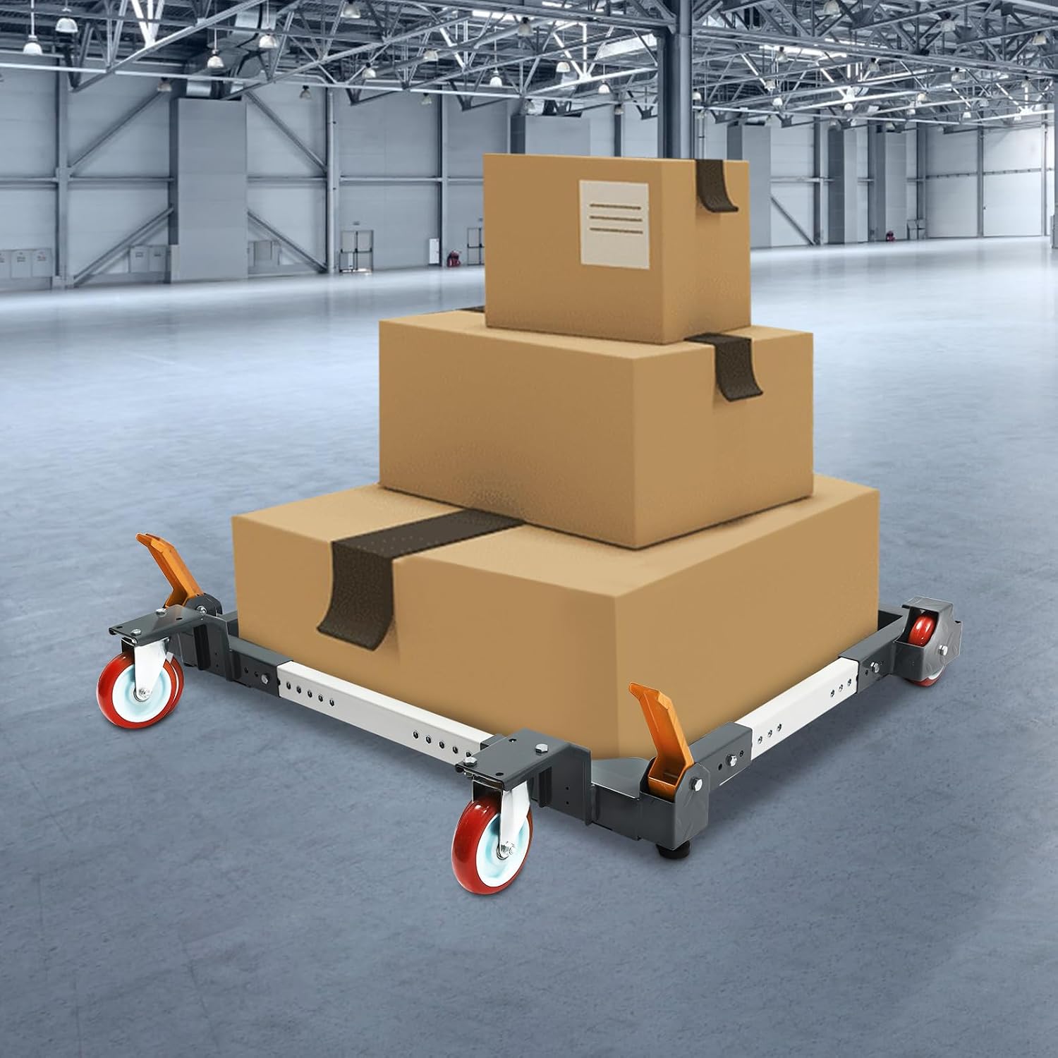 1500LBS Universal Mobile Base, Grey Adjustable Mobile Base W/ 2 Universal Wheels, Heavy Duty Mobile Base, Mobile Base Kit, Q235 Steel Mobile Base Machine for Factories and Homes
