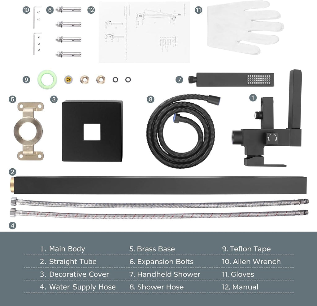 Freestanding Tub Faucet Matte Black: ALEASHA High Flow Max 6.74 GPM Free Standing Tub Filler - Brass Modern Floor Mount Bathtub Faucet with Handheld Shower, for the Ultimate Elegant SPA Experience
