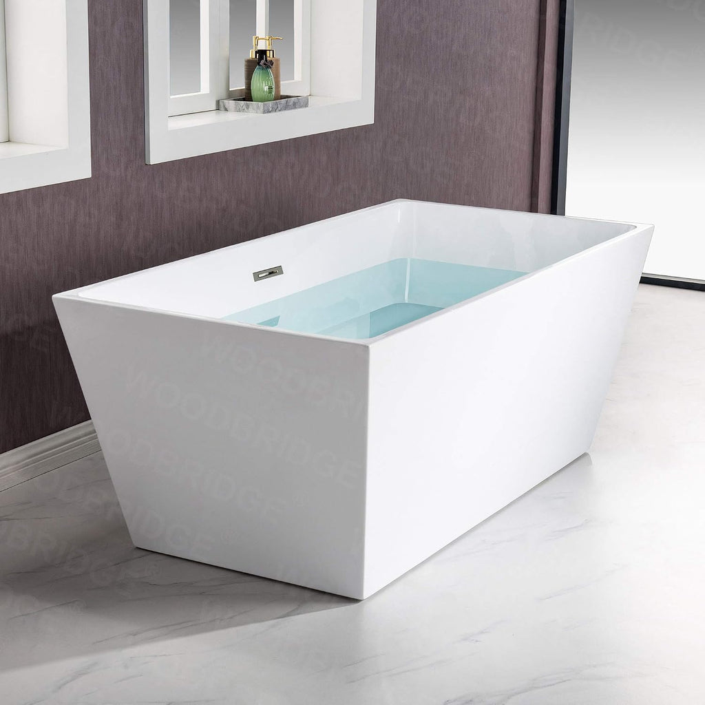 WOODBRIDGE B1412-C-Drain &O Bathtub, WHITE