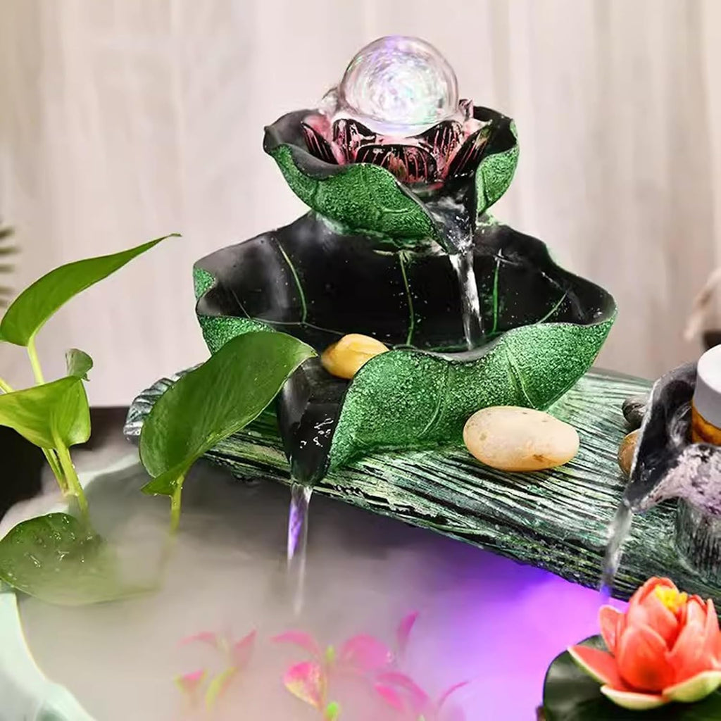 Tabletop Fountain Home Decoration Decorations Office Desktop Living Room Wealth Generating Water Dispenser Interior Circulation Rockery Fountain Decorations Desktop Fountain (Size : M)