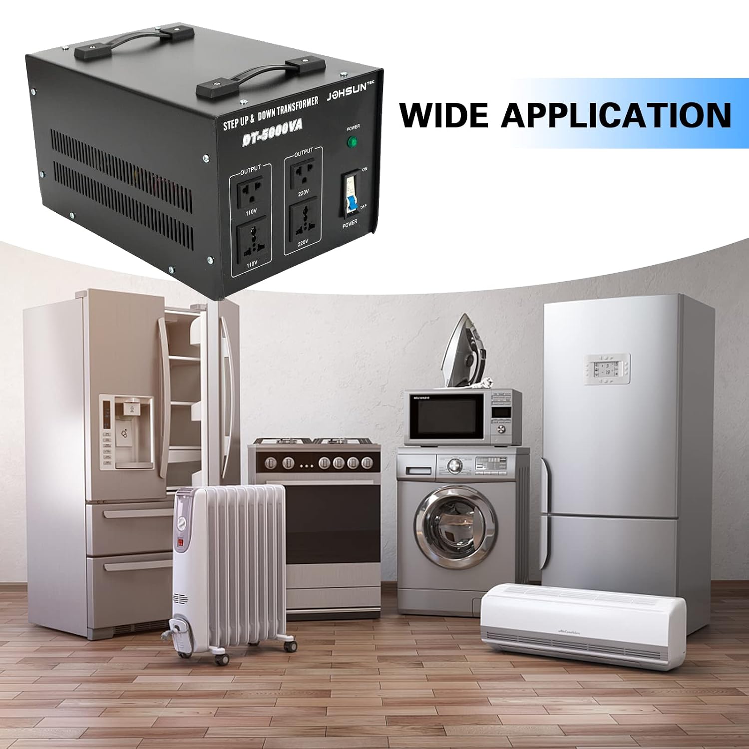 Voltage Converter Transformer, 5000VA Heavy Duty Step Up/Down Transformer Converter(220V to 110V, 110V to 220V), Circuit Break Protection, CE Certified (5000VA)