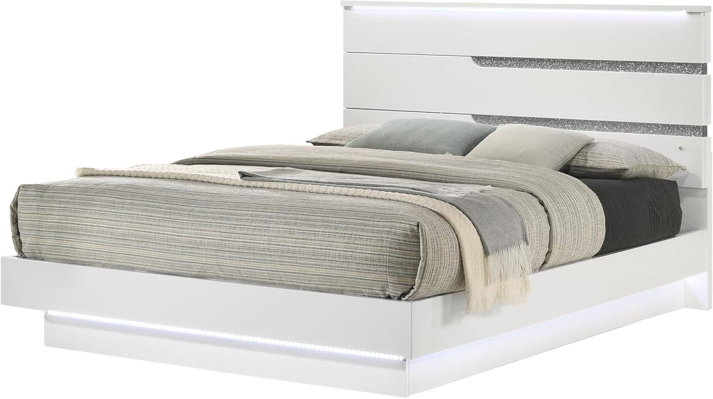 New Classic Furniture Paradox Wood Queen Bed, White