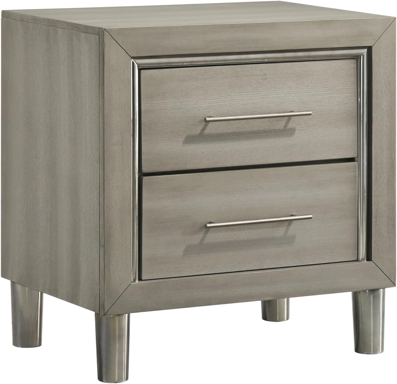 New Classic Furniture Lennox 5Pc Wood Queen Bedroom Set w 2-Nightstand, Gray