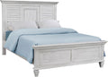 Coaster Home Furnishings Franco Farmhouse 4-Piece Bedroom Set Eastern King Size Panel Bed Frame 57-inch Headboard Distressed White 205331KE-S4
