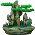 Desktop Fountain Indoor Fountain Tabletop Natural Waterfall Fake Tree Creative Simulation Resin Rockery for Office Home Desk Decoration(Large)
