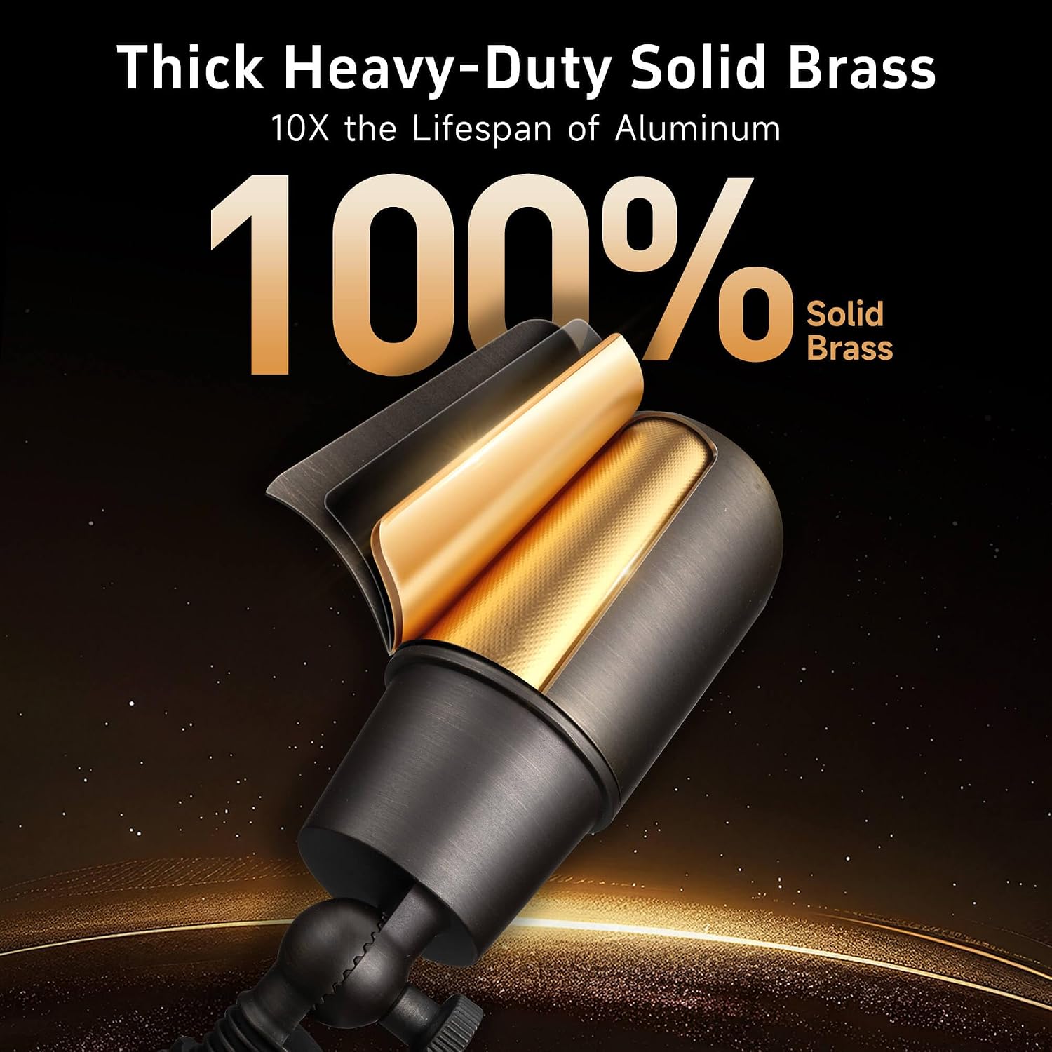 Gardenreet Brass Landscape Lighting - Outdoor Low Voltage Spotlights LED, 12V Wired Uplights, Waterproof Spot Lights, Antique Bronze for Outside Trees with 5W 2700K Warm White MR16 Bulb (4 Pack)