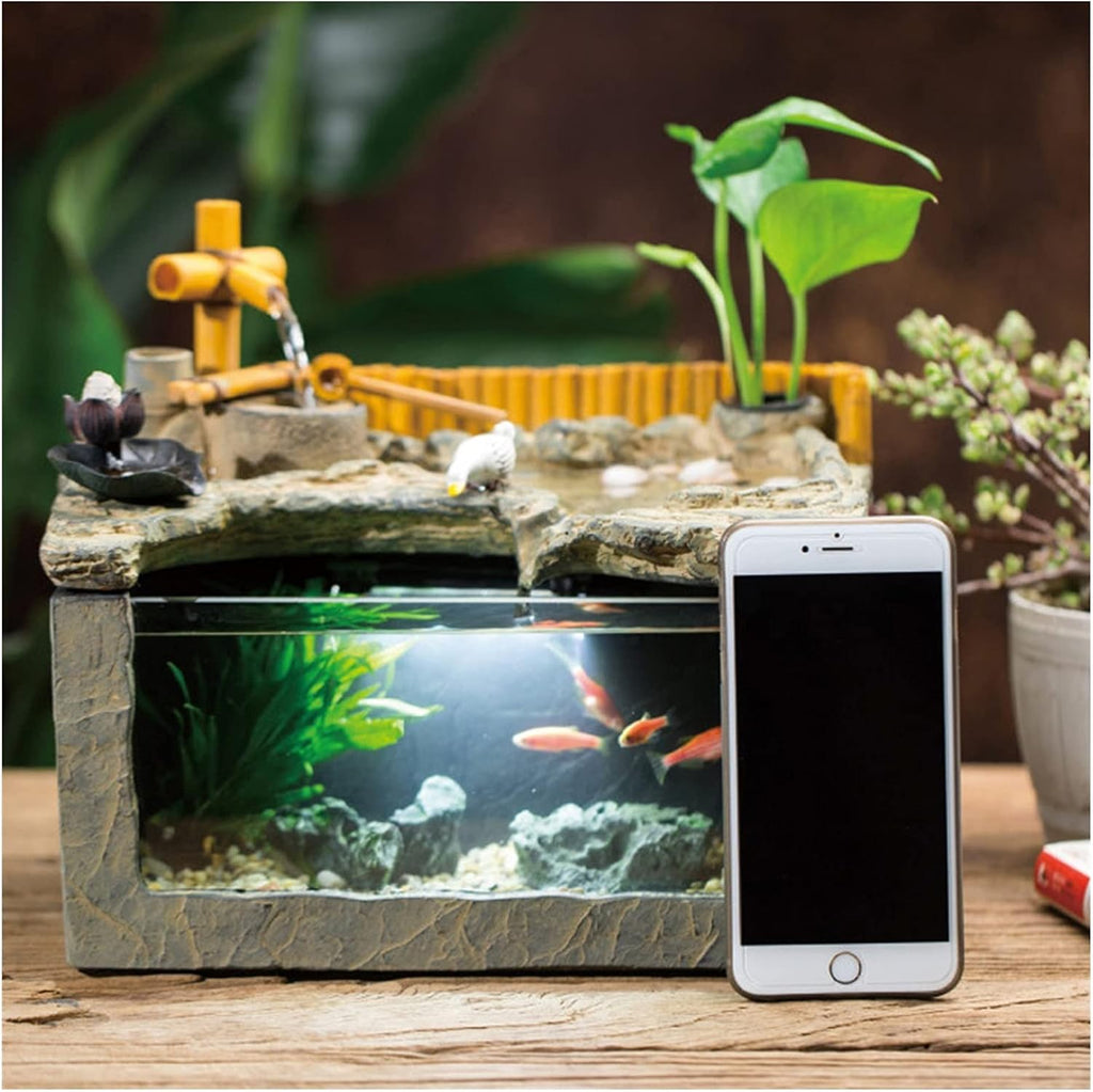 Tabletop Fountains Tabletop Fountain Desktop Landscape Water Fish Tank Living Room Desk Creative Landscaping Fountain Decoration Ornaments 11 Inch Zen Meditation Indoor W