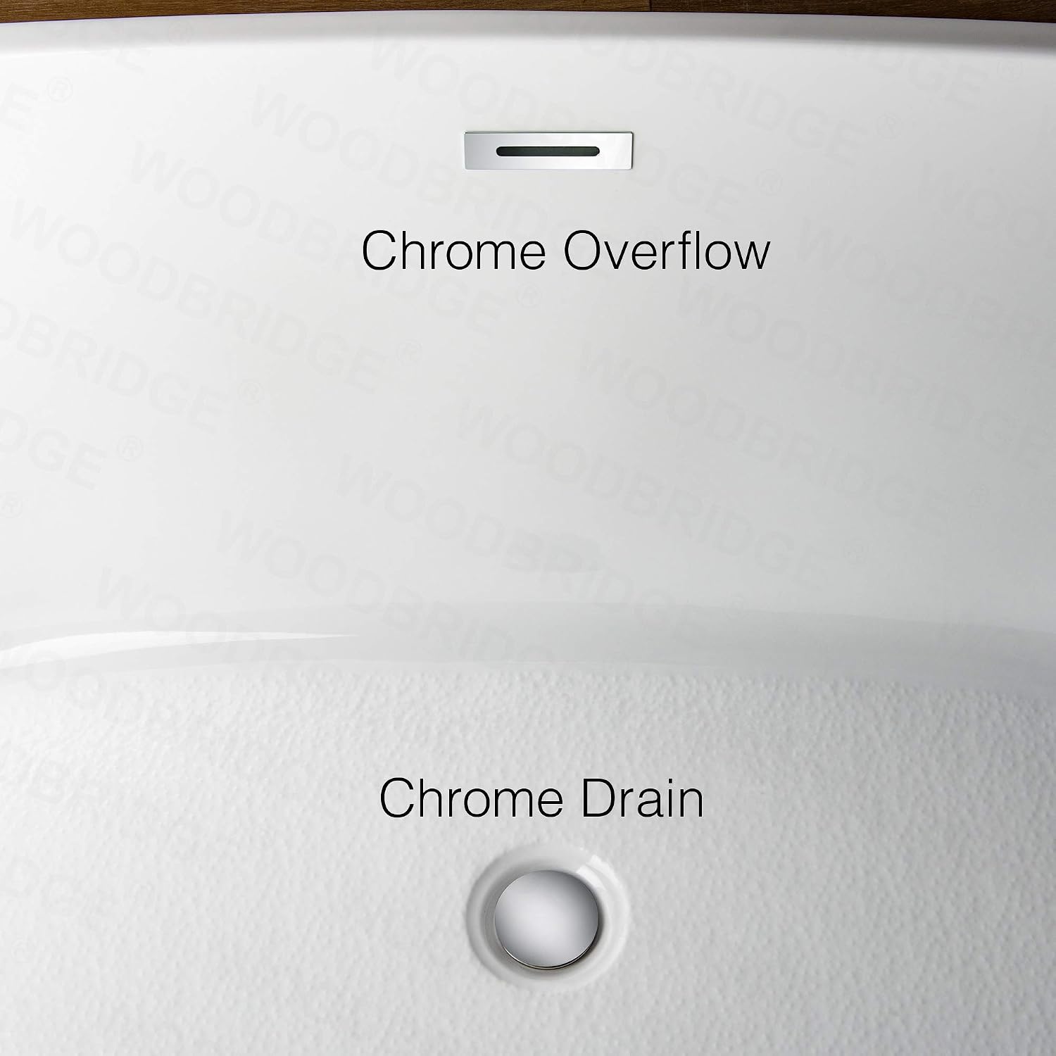 WOODBRIDGE BTA1517-C-Drain &O+ F0002CHVT BATHTUB, With Chrome Drian