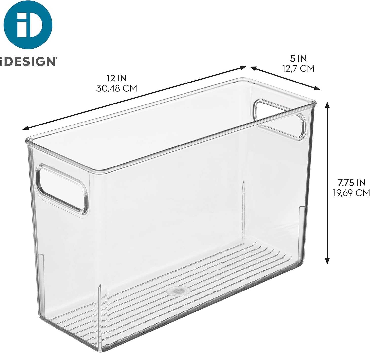 iDesign Tall Plastic Storage Bin with Handles for Fridge or Freezer - Set of 8 - Clear - Made in USA