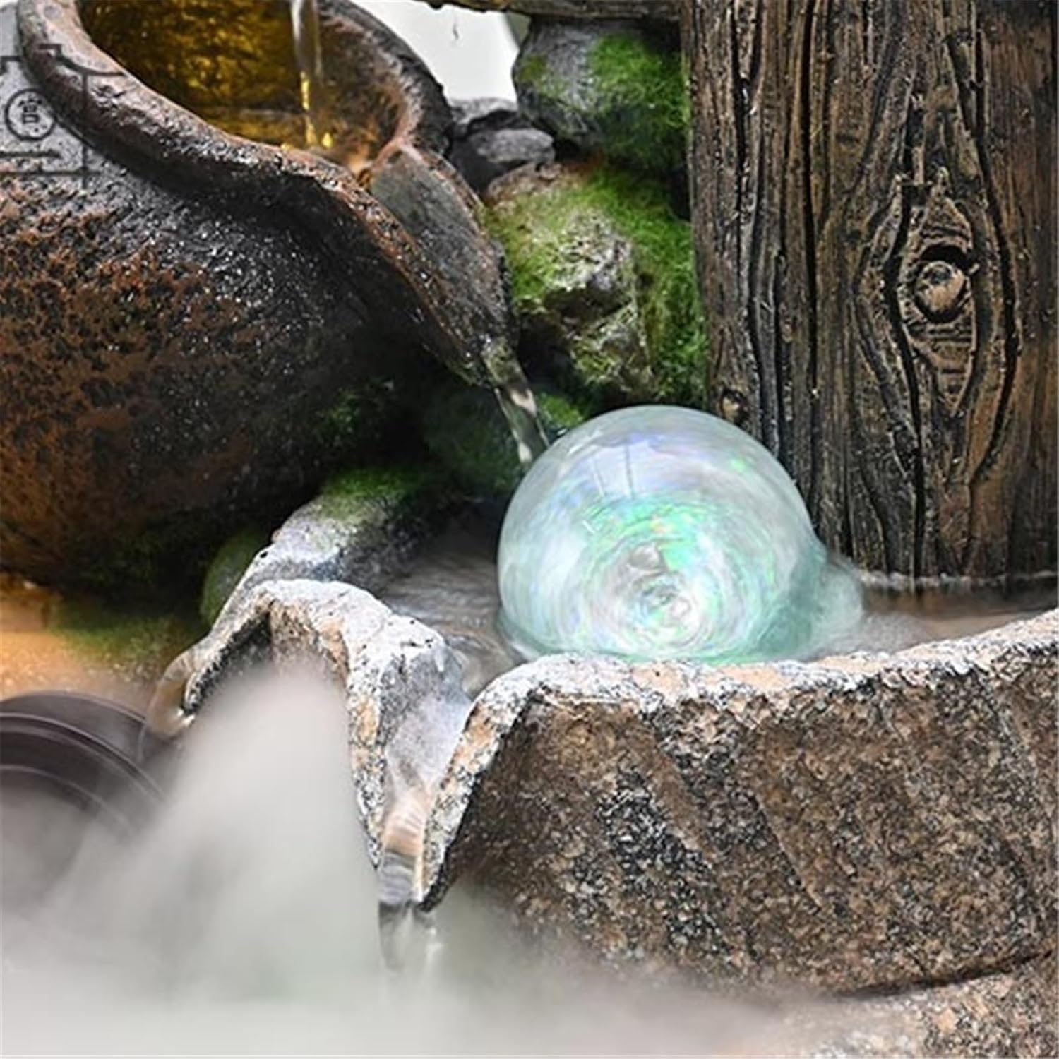 Tabletop Fountain Desktop Fountains Rockery and Flowing Water Desktop Ornaments Circulating Waterscape Decoration