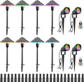 ZUCKEO RGB Color Changing Landscape Lights Low Voltage Pathway Lights 12V 24V Multi-Color LED Landscape Light Kit Waterproof for Yard Garden Path Christmas Decoration(12Pack)