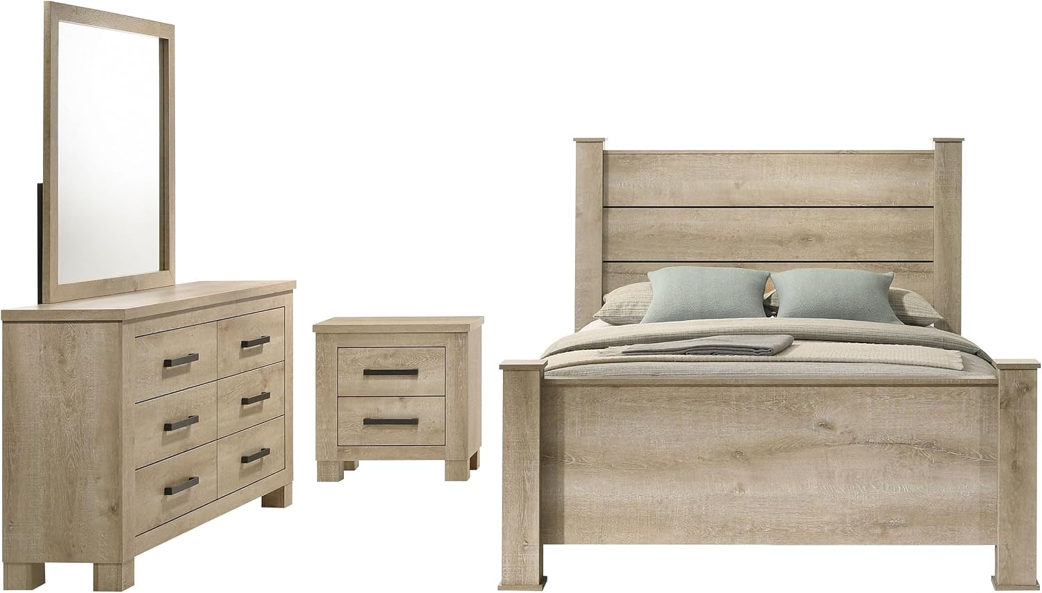 Coaster Home Furnishings Oakglen 4-Piece Queen Bedroom Set Weathered Oak 225101Q-S4