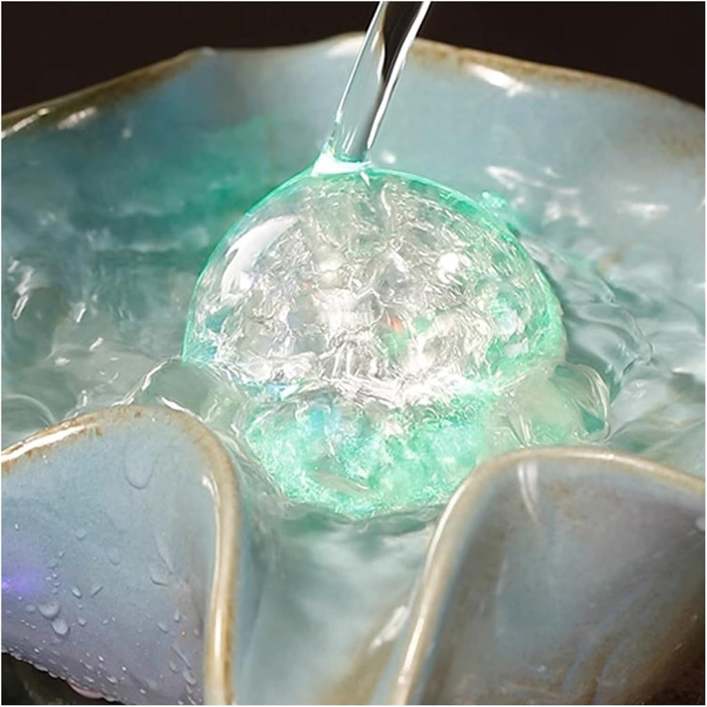 Tabletop Fountain Elephant Flowing Water Decoration Circular Living Room Decoration Rockery Fountain Office Desktop Gift Desktop Fountain (Color : B)