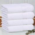 Superior Turkish Cotton Bath Towel Set of 4, Body Towels for Shower, Guest Bath, Home Bathroom Essentials, Quick Drying, Thick, Soft, Plush Heavyweight, Spa, Hotel, Resort, Aria Collection, White