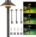 Gardenreet Outdoor Brass Pathway Lights, Warm & Neutral White Adjustable Low Voltage Landscape Path Lighting, 12v Walkway Light LED Waterproof, Bronze for Outside Garden Yard with G4 Bulb (4 Pack)