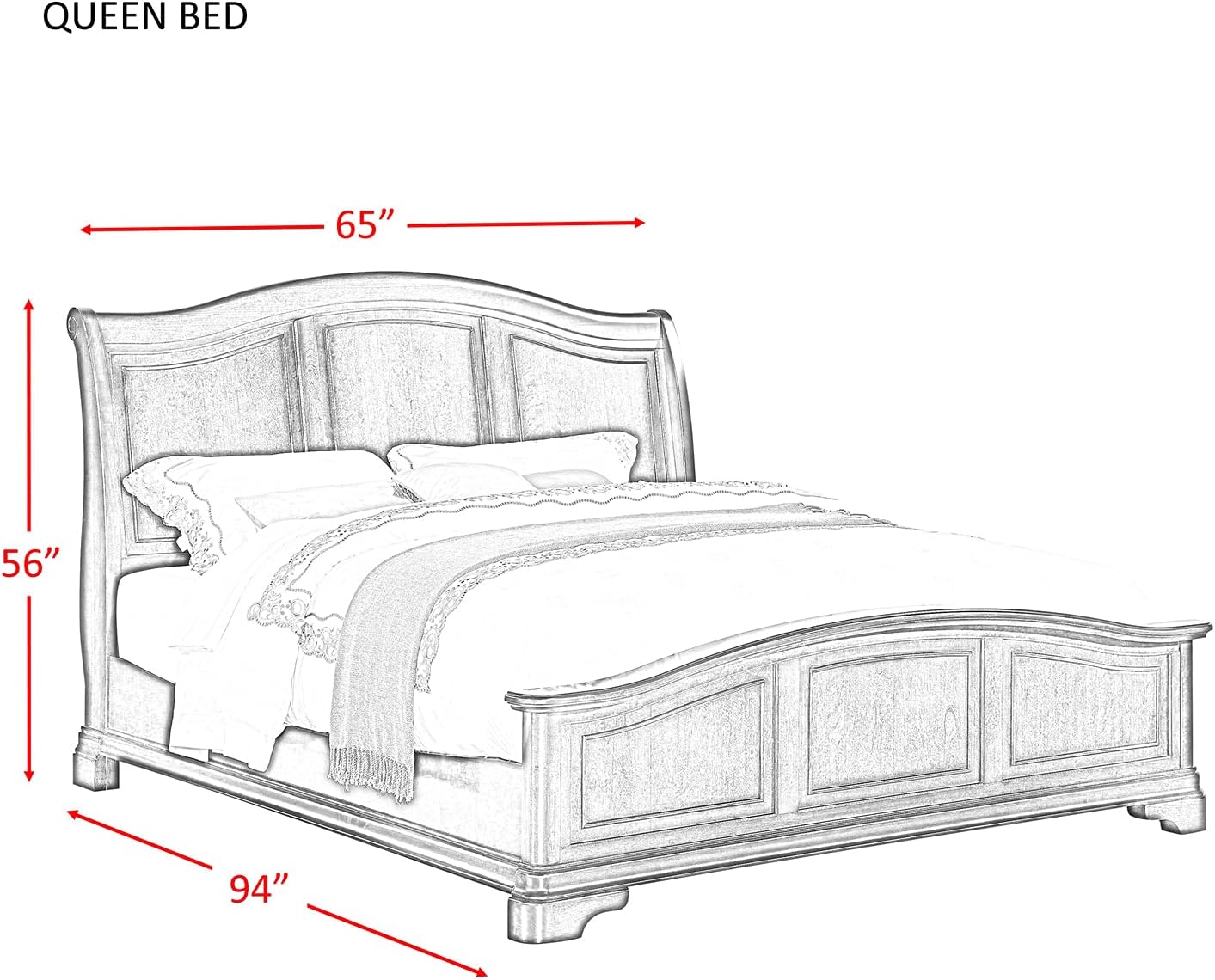 Picket House Furnishings Conley 4 Piece Queen Bedroom Set in Cherry
