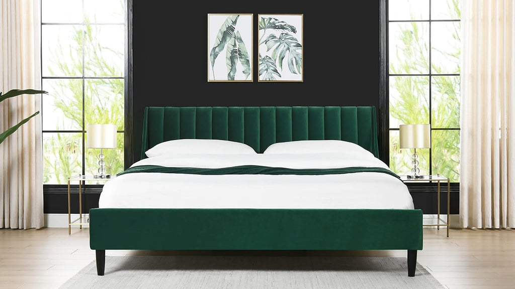 Jennifer Taylor Home Aspen Vertical Tufted Modern Headboard Platform Bed Set
