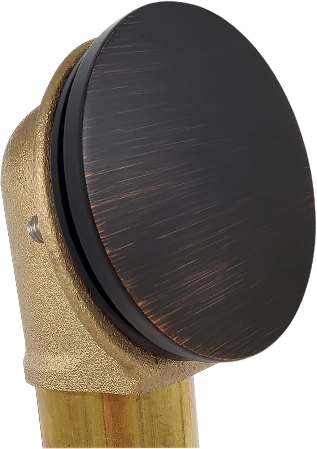 Westbrass A326HBJ-12A 25' Brass Bath Waste & Overflow Assembly with European Tip-Toe Drain Plug and Illusionary Faceplate, Antique Bronze