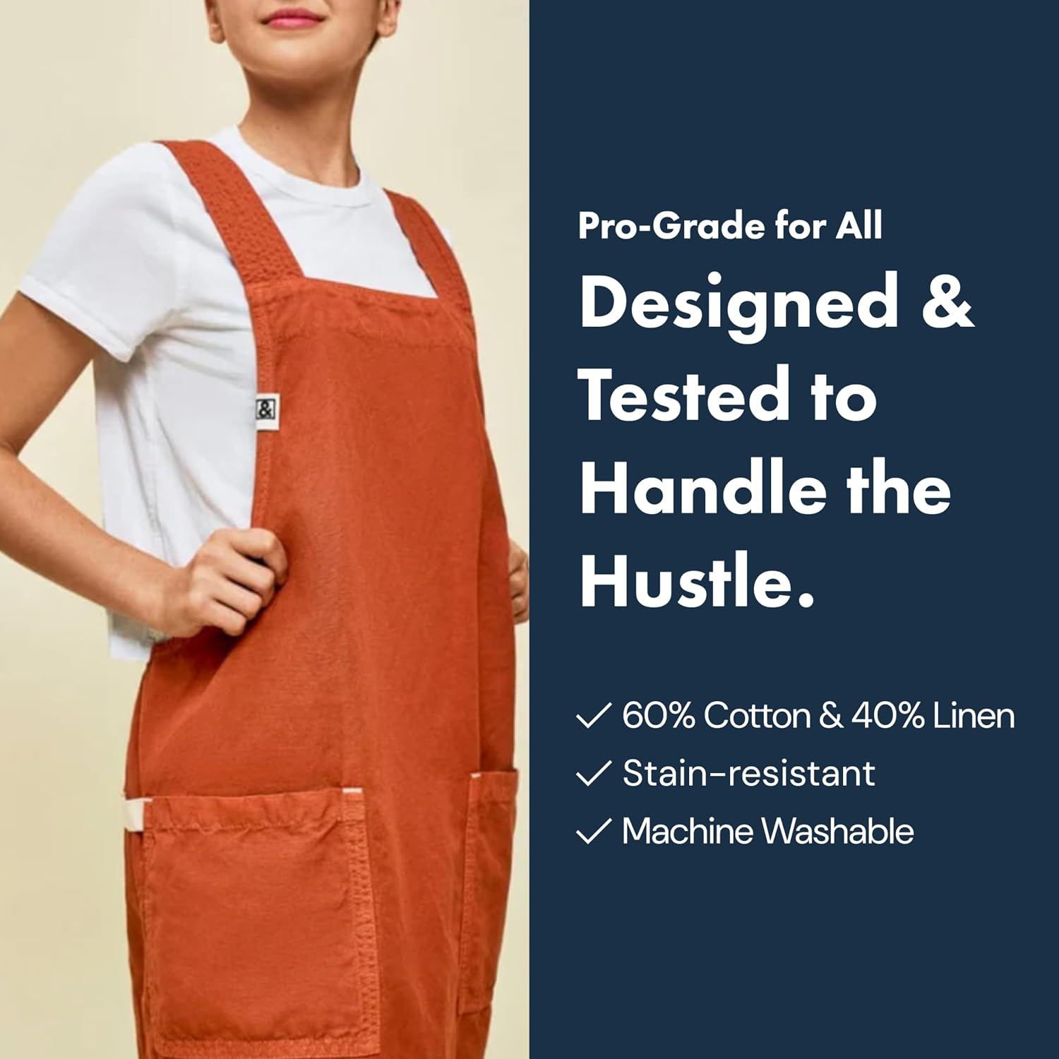hedley & bennett Smock - Professional Chef Smock with Pockets & Cross Back Straps for Cooking & Grilling - Kitchen Aprons