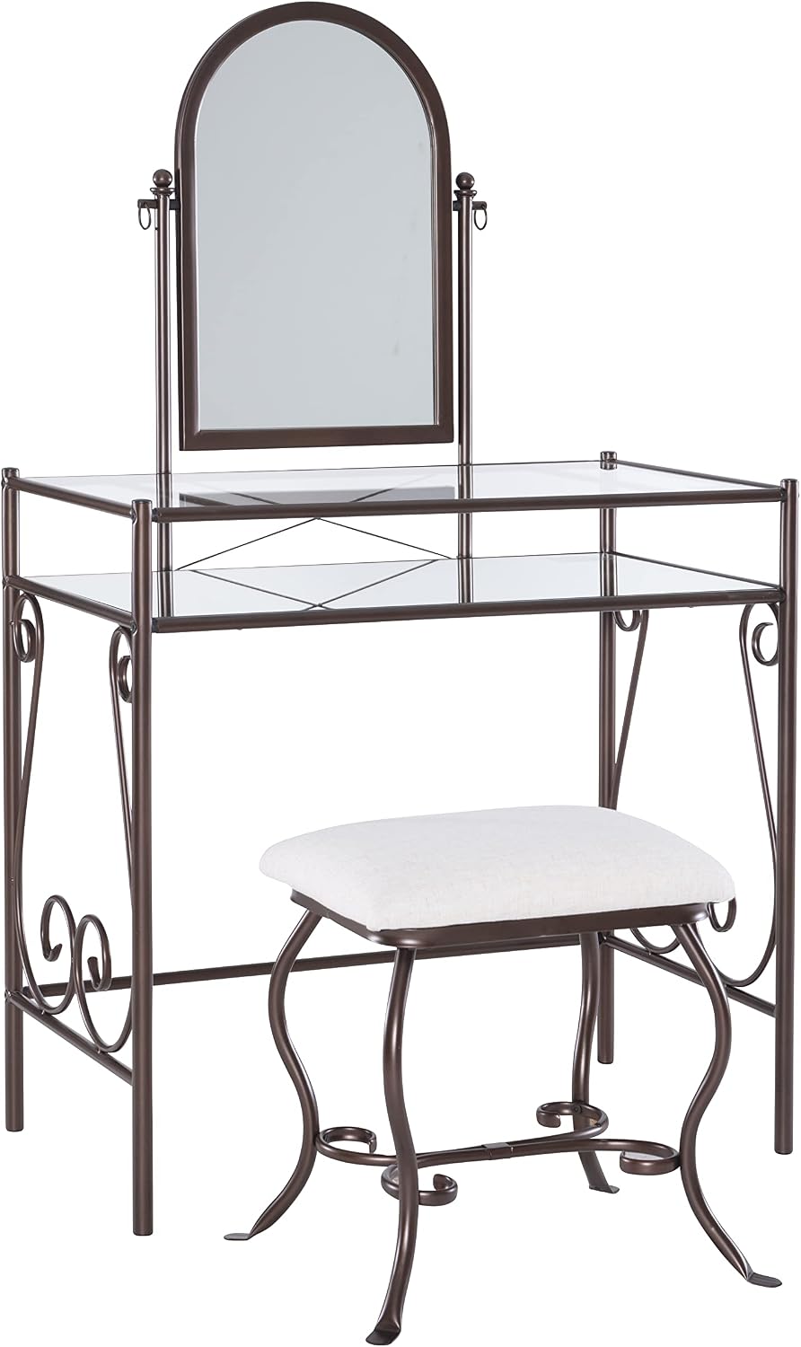 Linon Clarisse Metal Vanity Set (58950MTL-01-KD-U)