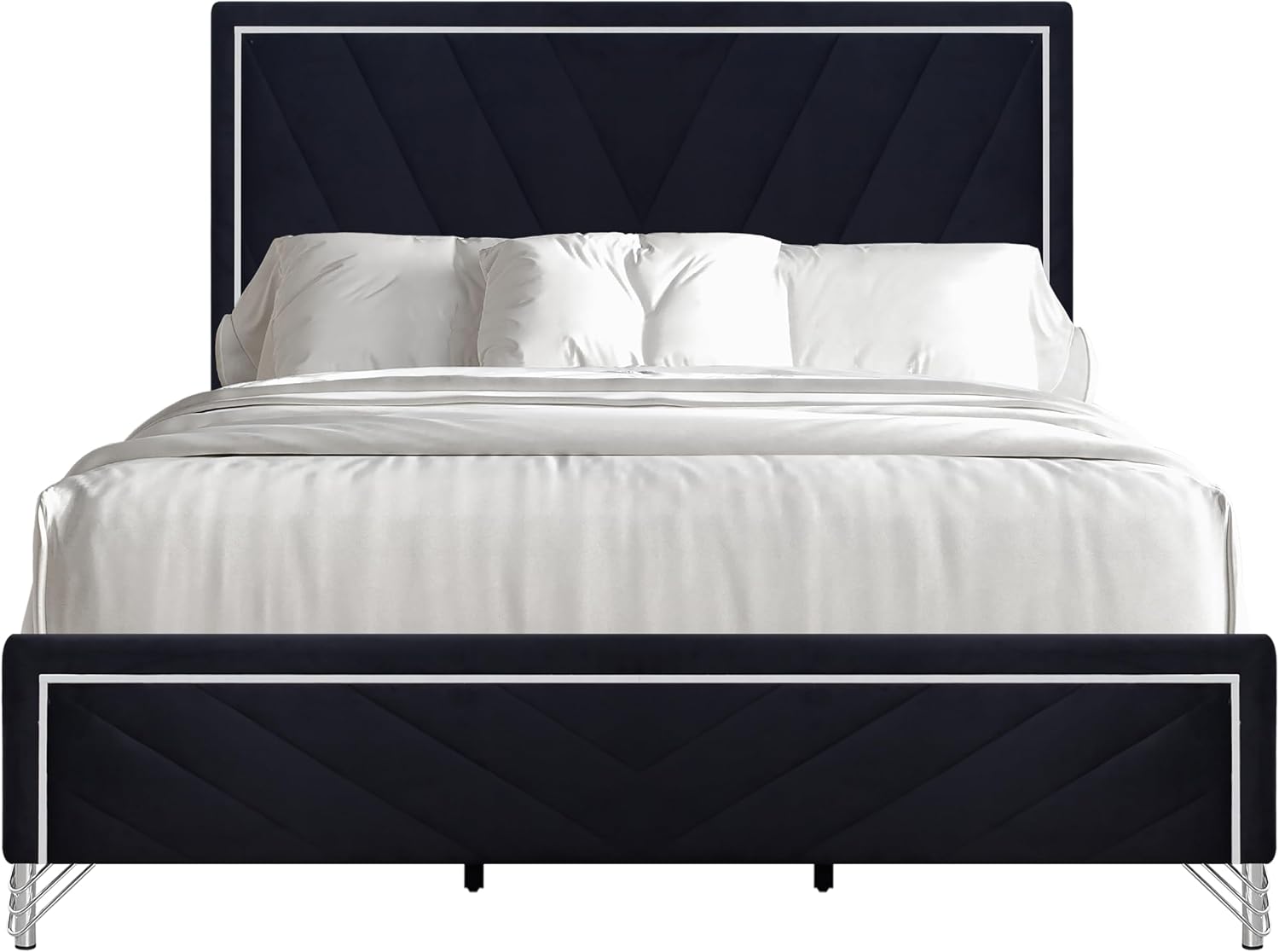 New Classic Furniture Ava 5-Piece Wood King Bedroom Set with 2 Nightstands, Ebony Black