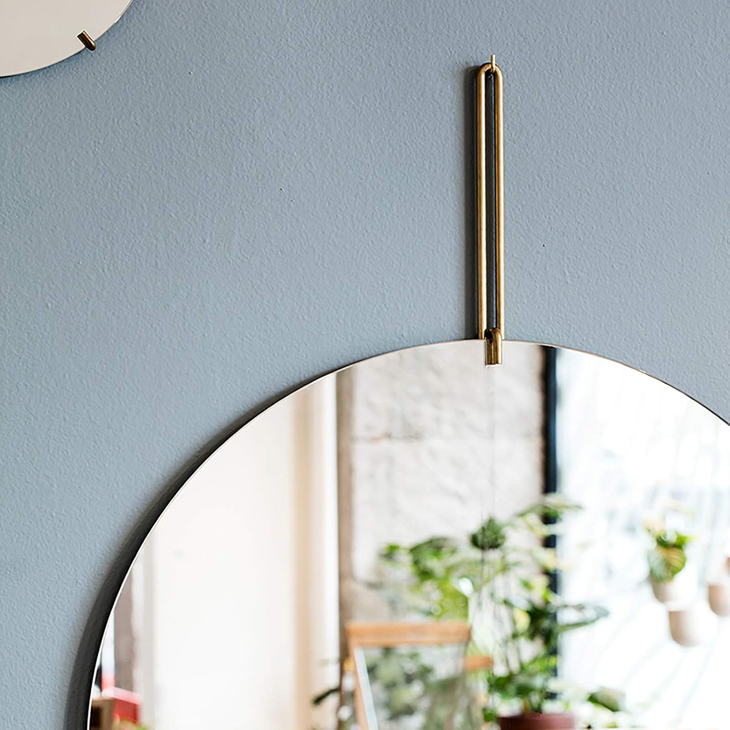 Nordic Bathroom Mirror Vanity Mirror Wall-Mounted Makeup Mirror with Hook Easy Installation Simple and Modern for Living Room (50 * 50 cm)