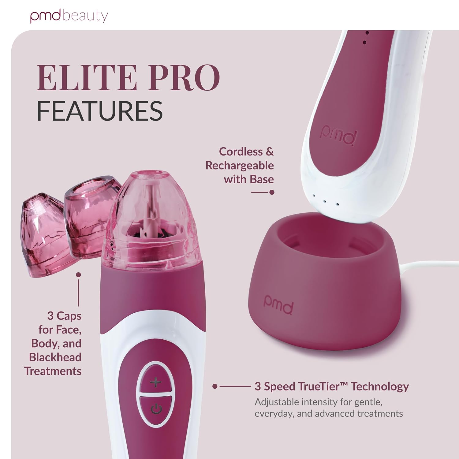 PMD Beauty Personal Microderm Elite Pro - At-Home Use, Facial Exfoliator Tool, Microdermabrasion Machine Kit for Face and Body Skincare