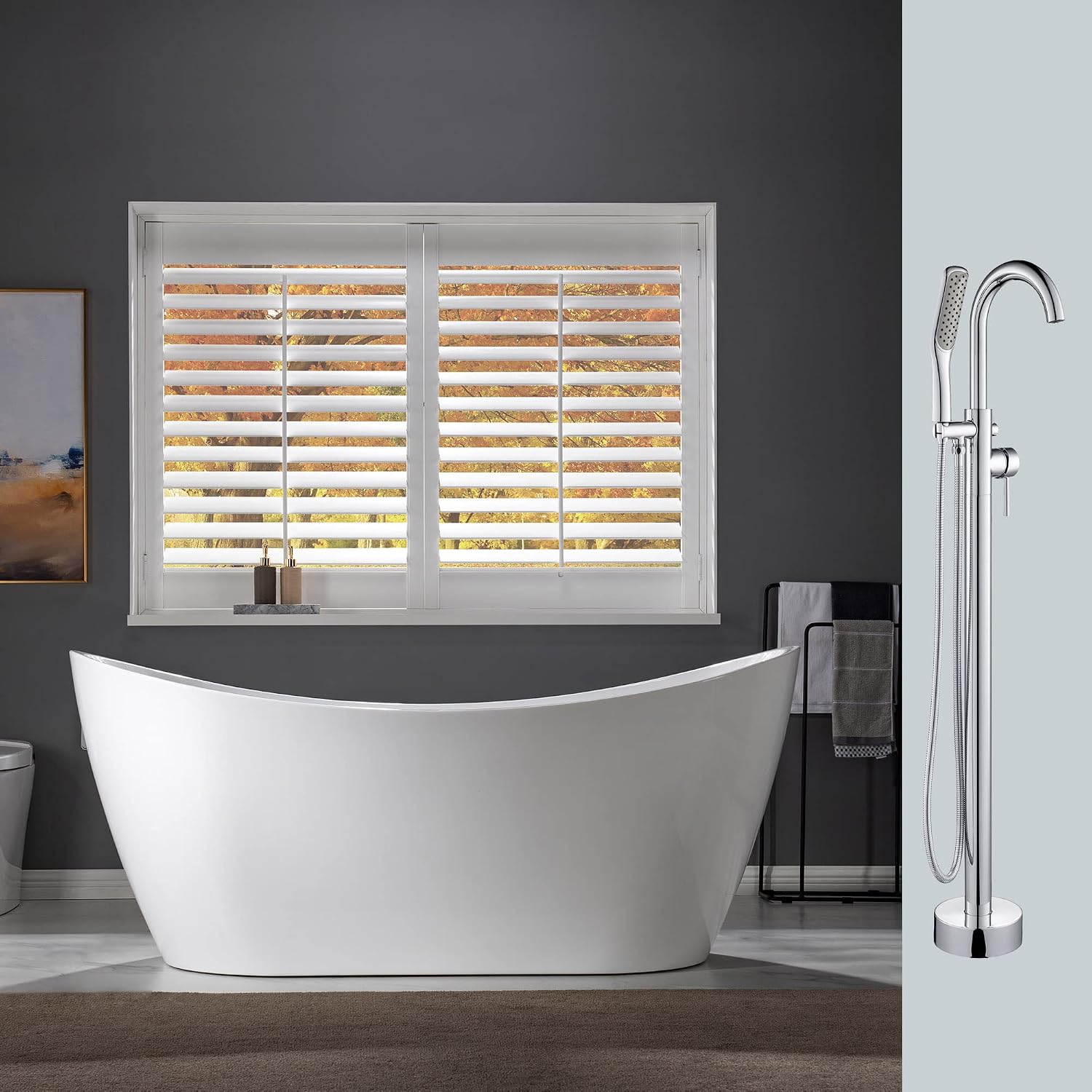 WOODBRIDGE BTA1515-C-Drain &O+ F0002CHSQ BATHTUB, With Chrome Drian