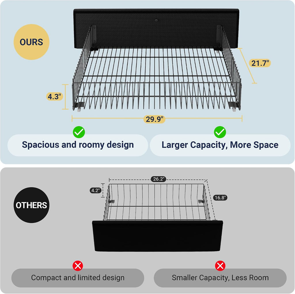 Allewie Modern Full Size Platform Bed Frame with 4 Storage Drawers and Velvet Upholstered Headboard, Wooden Slats Support, Upholstered Mattress Foundation/No Box Spring Needed/Easy Assembly, Black