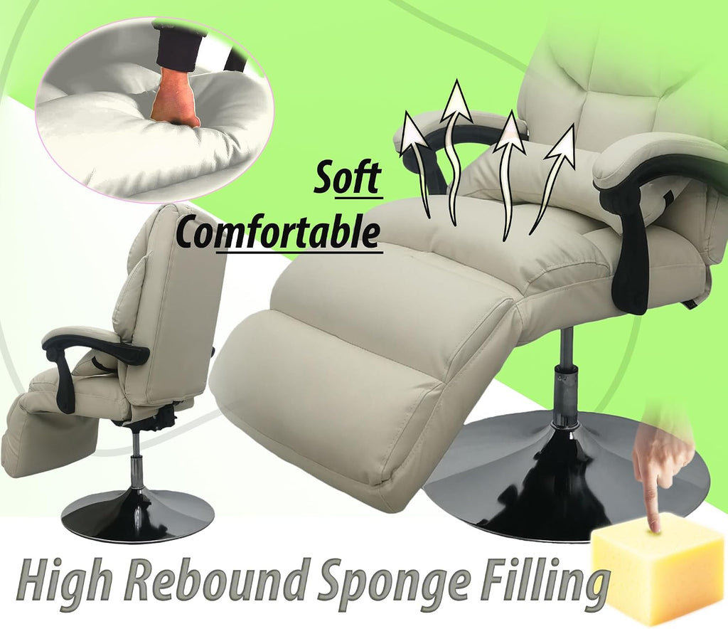 Facial Spa Chair, 360° Rotating, Adjustable Angle (90-175°), Air Pressure Lifting, 275LB Load, White Facial Beauty Spa Chair for Salon, Home Office, Beauty & Personal Care